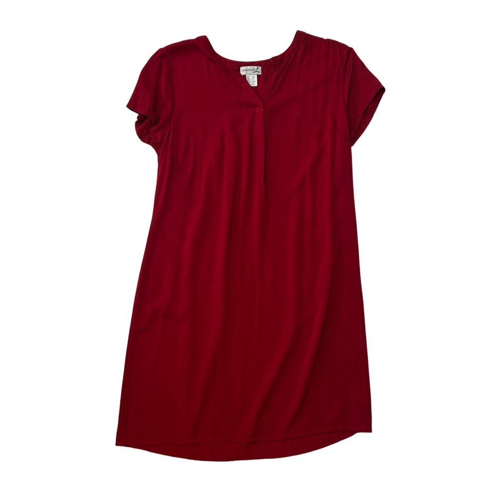 Collection By Macys Red Short Sleeve Tunic Dress Size XL 1716